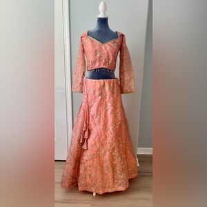 Embroidered Pink Lehenga Set